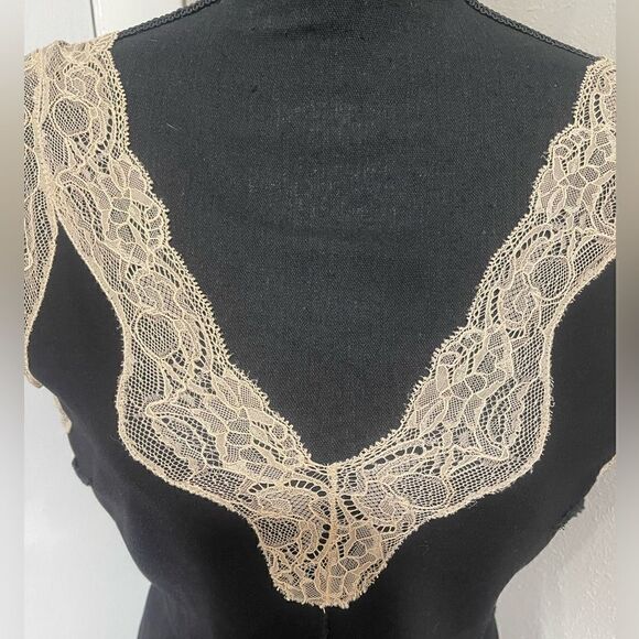 Alberto Makali Black Dress with Beige Lace Trim Size M - Picture 2 of 10